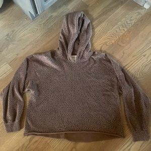 Abercrombie and fitch leopard cropped hoodie